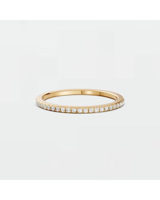 Aya Fine Jewelry White Handcrafted Round Lab Diamond Half Eternity Wedding Band