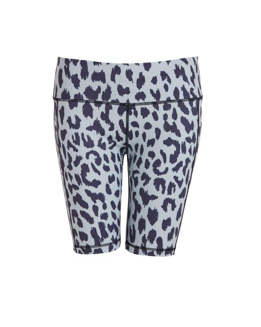 Perky Peach Blue Leopard Cycling Shorts