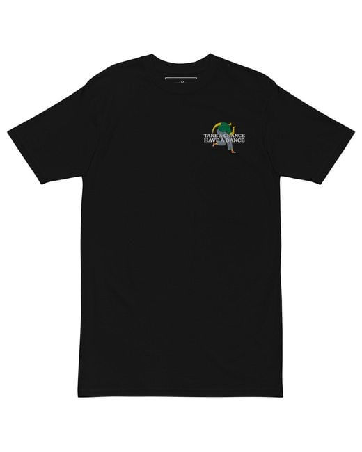 Anchor and Crew Black Take A Chance Have A Dance Disco! Heavy Cotton Embroidered T-Shirt for men