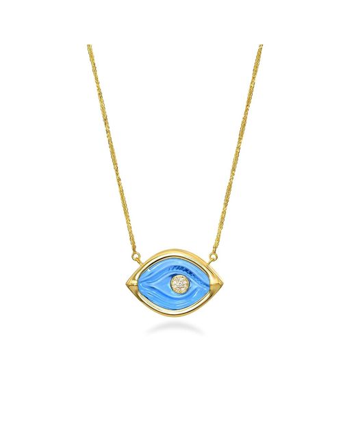 Myrto Katramadou Jewellery Blue Aegean Eye – Topaz Necklace