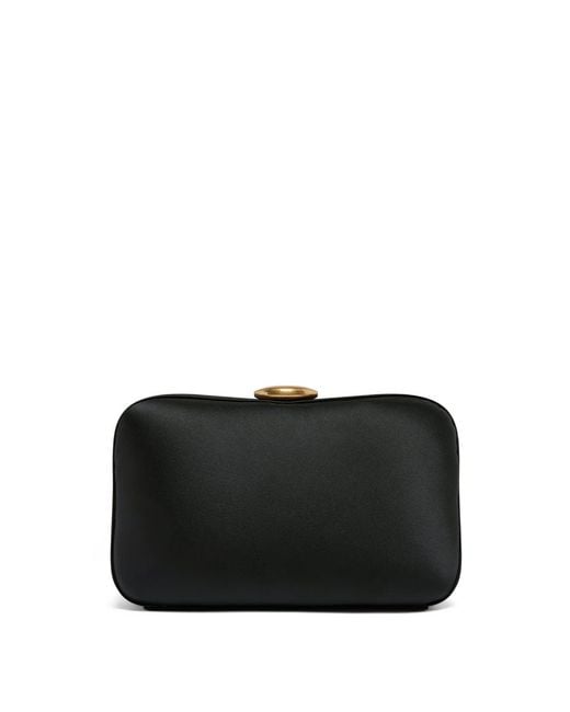 Lulu Guinness Black Satin Hayworth Clutch Bag
