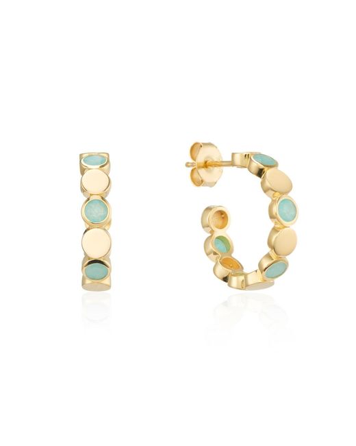 Auree Jewellery Metallic Ortigia Amazonite & Vermeil Disc Hoop Earrings
