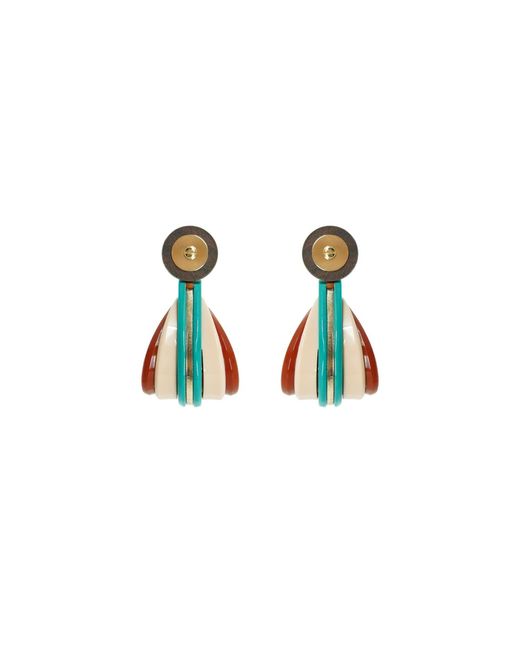 Gissa Bicalho Multicolor Acrylic Handmade Earring Hoop Empire Cinnamon