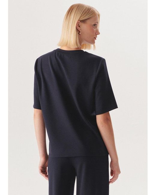 Exquise Blue Regular Minimalist Sparkle Accent Madilyn T-Shirt