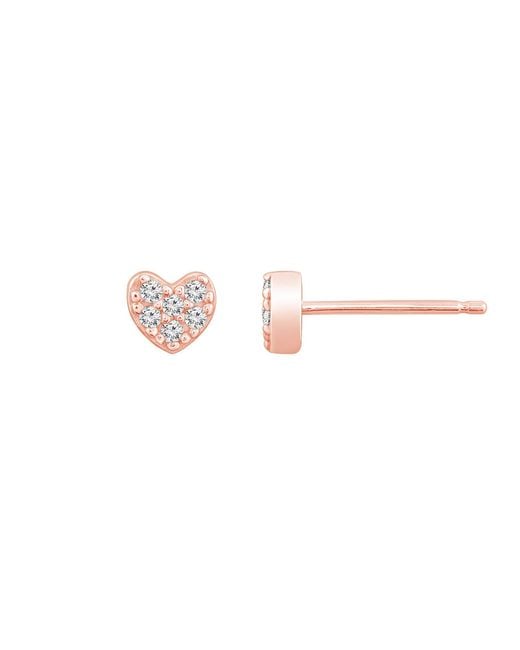 Diamonbliss Pink Tiny Stud Earrings, Heart, Rose