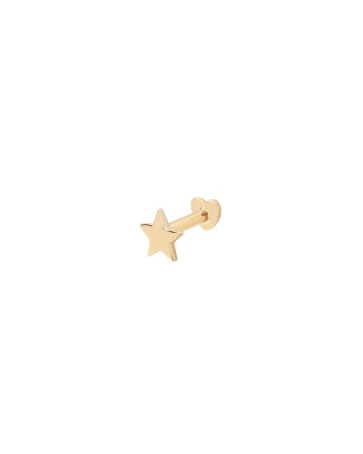 Vanhi Metallic 14K Solid Star Flat Back Stud