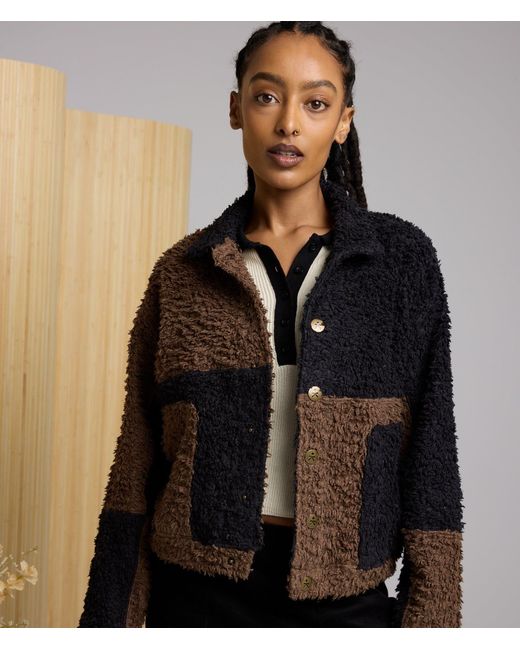 Known Supply Black Colorblock Sherpa Jacket