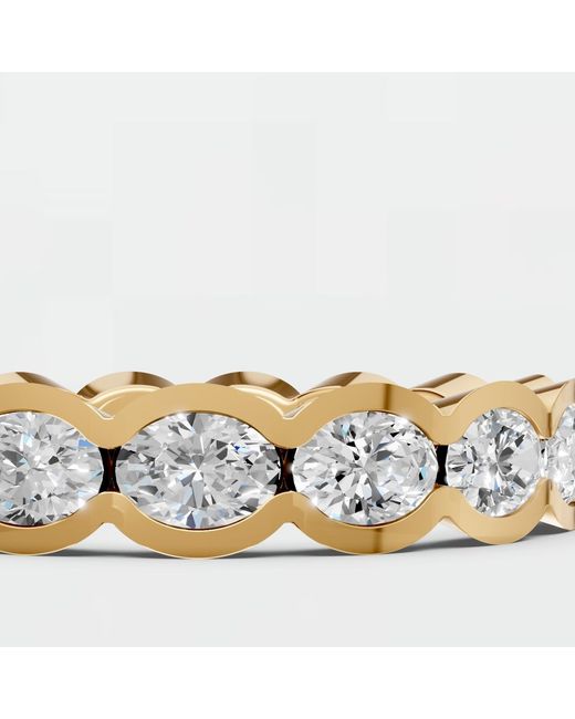Aya Fine Jewelry Metallic Oval Lab Diamond Eternity Ring 1.88 Ctw Full Eternity Wedding Band