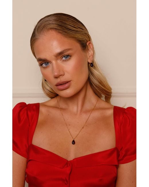 Katy Faye Multicolor January Garnet Earrings