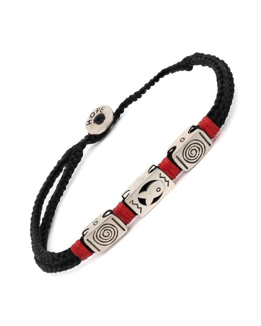 Ebru Jewelry Black Sterling Fish & Soul Woven Striking Hope Bracelet for men