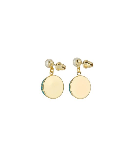 Soft Strokes Silk Blue Pure Silk Brocade Earrings With Freshwater Pearls