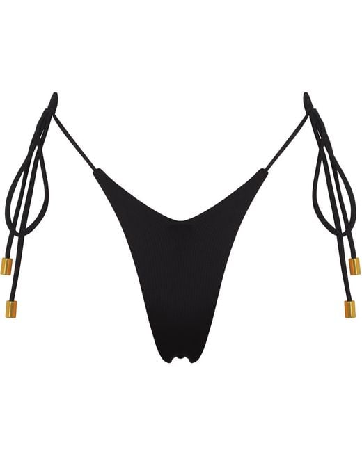 ANTONINIAS Black Molly Double Layered Seamless Bikini Bottoms
