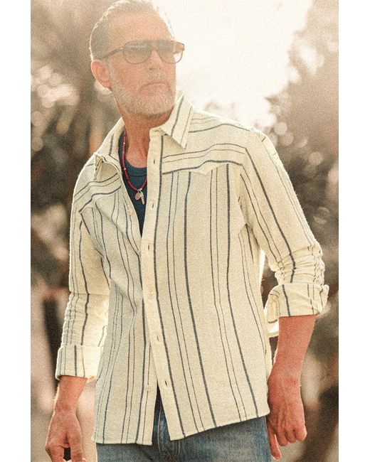 &SONS Trading Co Metallic Neutrals Folsom Western Shirt Raw Stripe for men