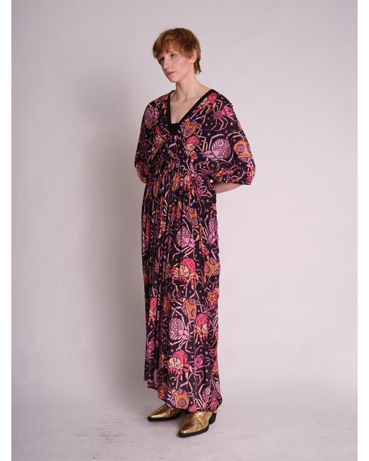 Any Old Iron Purple Spiders From Mars Kaftan Dress