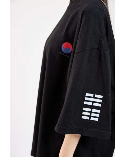 Korelimited Black Trigram Drop Shoulder Tee for men