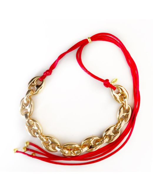 Persia Dona Jewelry Red Puffy Gg Link Chain Necklace