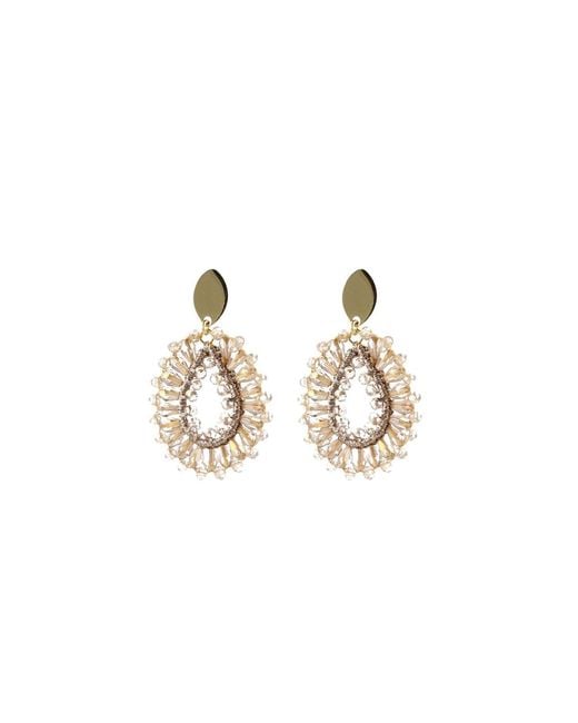 LOTT.gioielli Metallic Neutrals Robin Silk Drop Crystal S Champagne Earrings