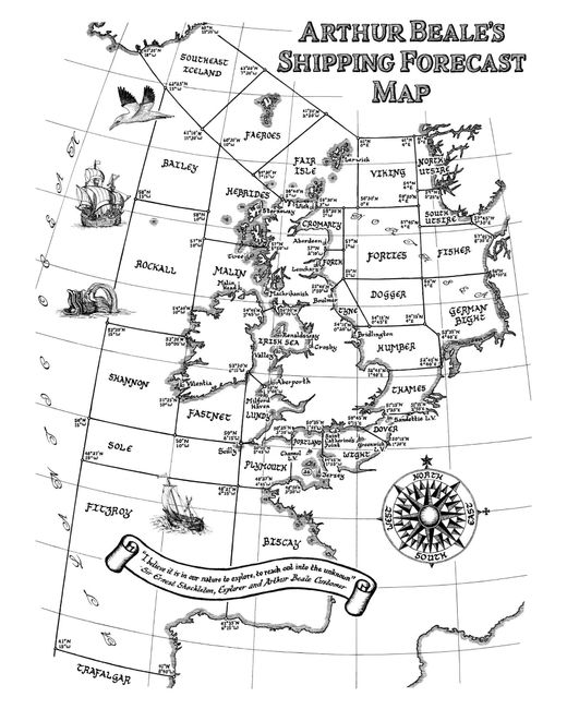 Arthur Beale White Shipping Forecast T-Shirt for men