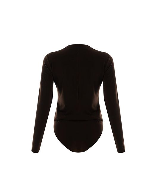 Exquise Black Regular V-Neck Long Sleeve Meilani K. Bodysuit