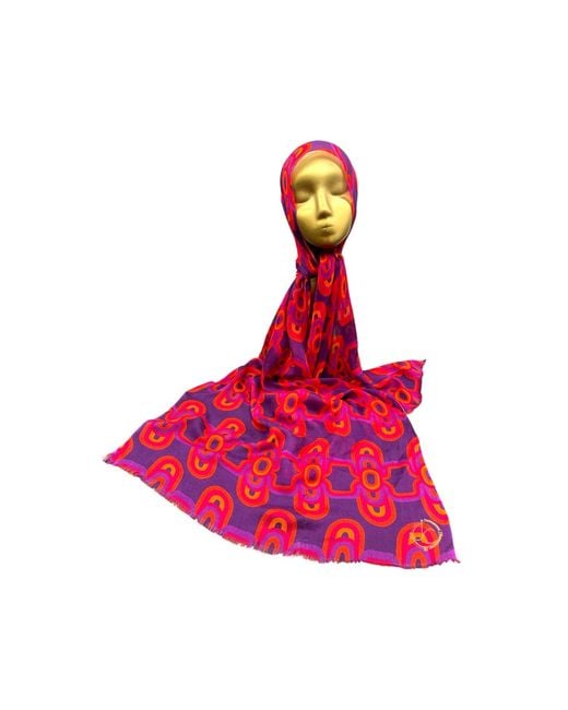 Julia Clancey Red Olympia Aubergine Modal Reversible Scarf