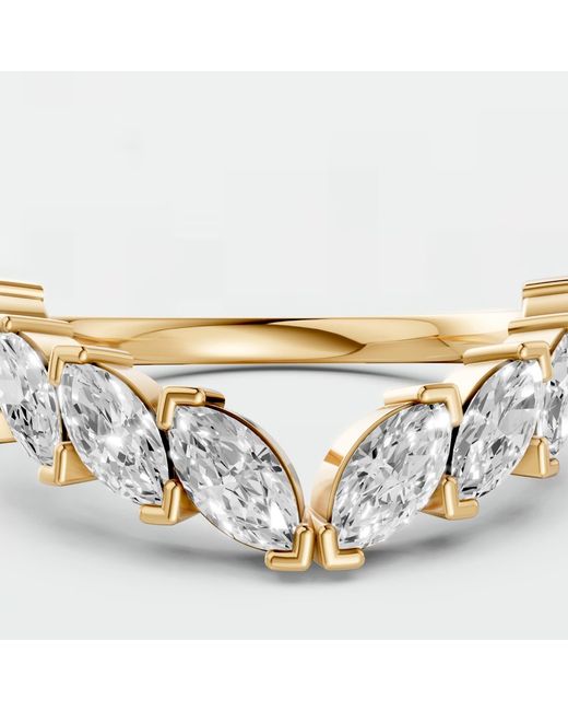 Aya Fine Jewelry Metallic Marquise 1.08 Ctw Lab Diamond Curved Wedding Band