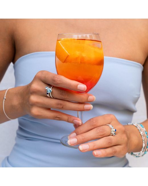 Dower & Hall Blue Sea Breeze Twinkle Stacking Rings Set