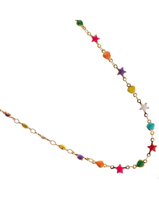 Ebru Jewelry Metallic Stars & Hearts Choker Necklace