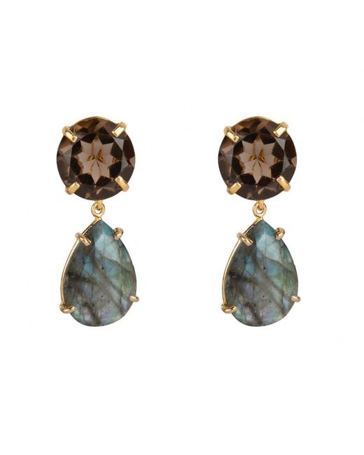 Bounkit Green Christa Earrings Clip On