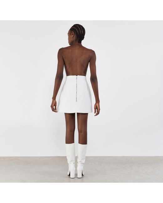 Vestiaire d'un Oiseau Libre White Leather Mini Skirt