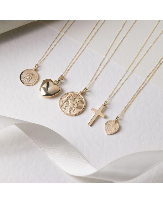 Lily & Roo Metallic Small Round St Christopher Pendant Necklace