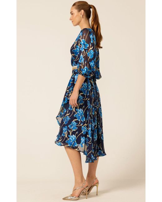 SACHA DRAKE Blue Linnee Wrap Midi Dress