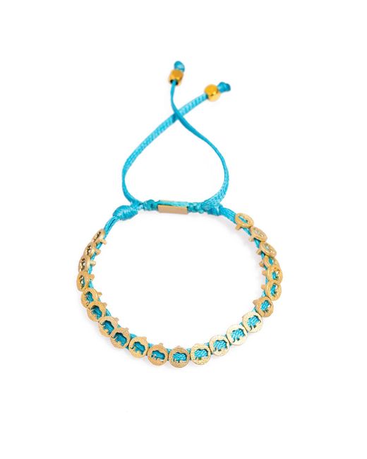 Ebru Jewelry Blue Lucky Elephant Woven String Bracelet