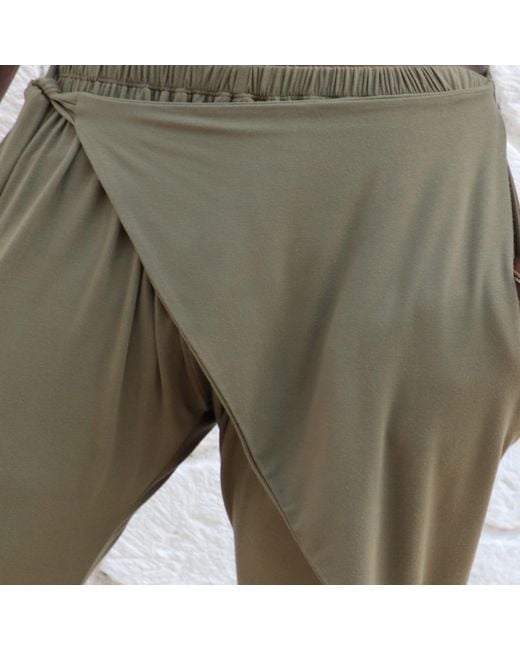 carlton jones Green Bamboo Wrap Pant