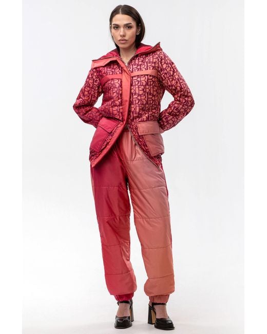 Maison Bogomil Red Down Jacket With Original Print