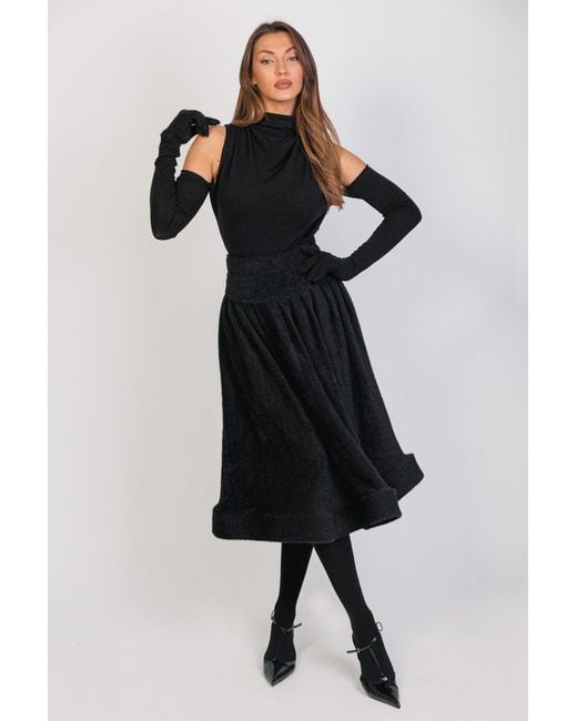 Maison Bogomil Black Cold-Shoulder Knit Jumpsuit