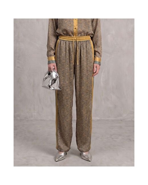 Monzlapur New York Green Paisley Motif Pant With Stripe