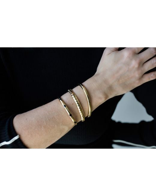 Armine + Ambrose Metallic The A Embossed Cuff