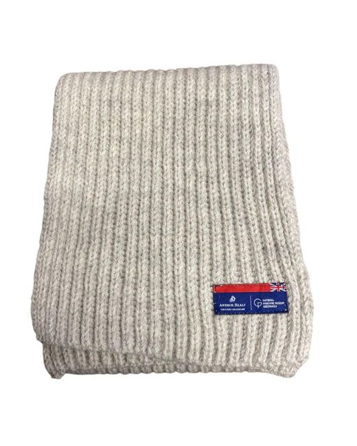 Arthur Beale Gray Maritime Wool Scarf for men