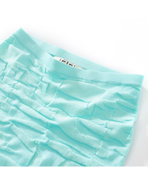 Fully Fashioning Green Vicky Geometric Jacquard Knit Skirt