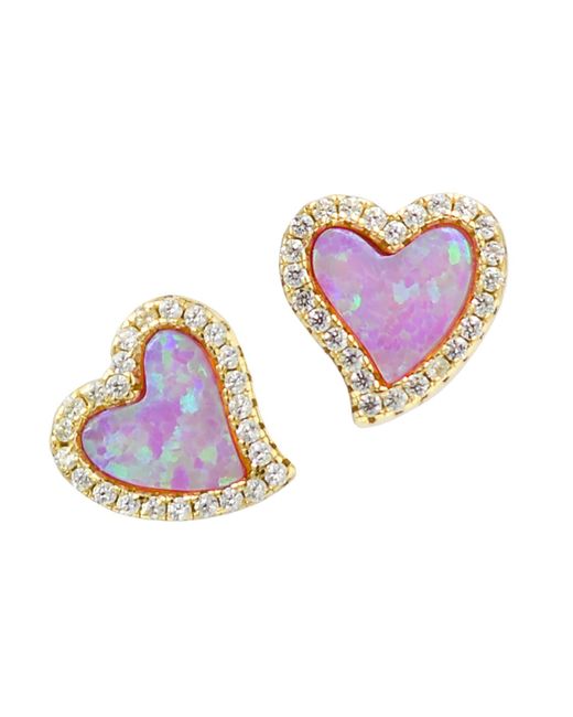 KAMARIA Purple Amore Heart Stud Earrings