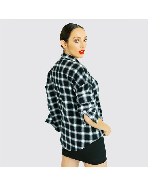 Zenzee Black Boxy Boyfriend Flannel