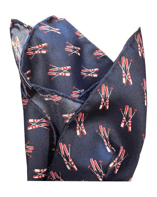 Lazyjack Press Blue Après Ski Pocket Square for men