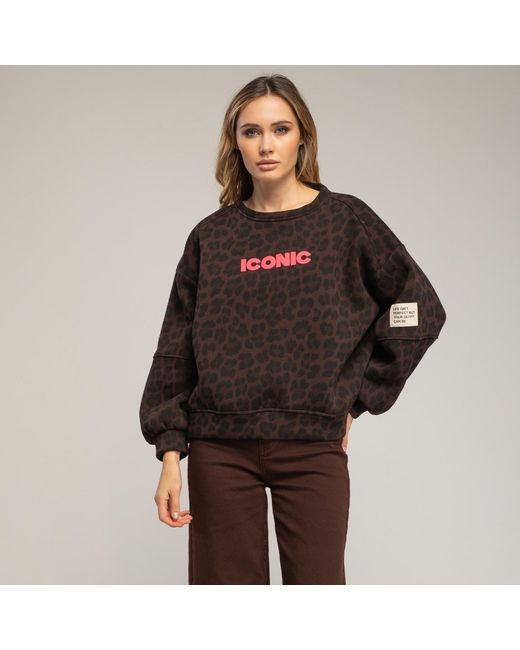 Tantra Spain Sl Red Animal Print Sweatshirt With Iconic Text