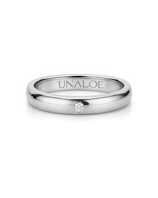 Unaloe White Smooth Sterling Band Ring With Diamond: A Symbol Of Inner Strength And Light