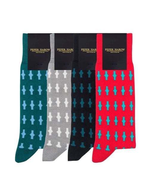 Peper Harow - Made in England Red Eton Socks Bundle for men