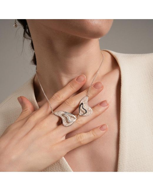 Far East Jewelry Metallic Handcrafted Love Butterfly Necklace