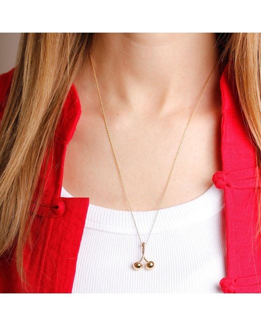Lee Renee Metallic Cherry Necklace – Large