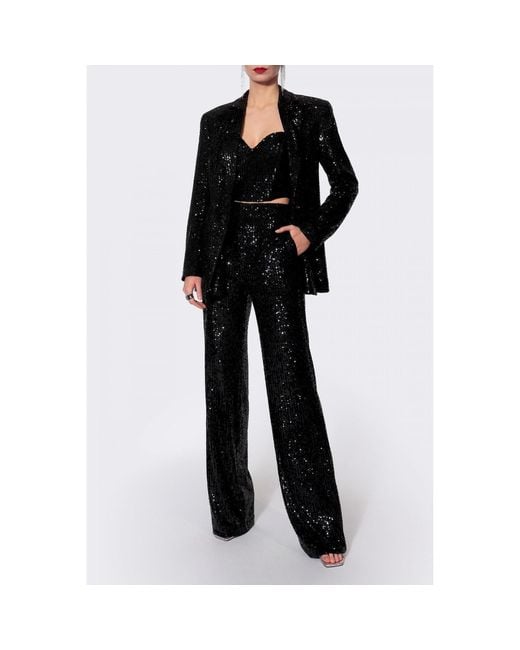 AGGI by HALEWSKI Black Lara Obsidian Sequined Corset