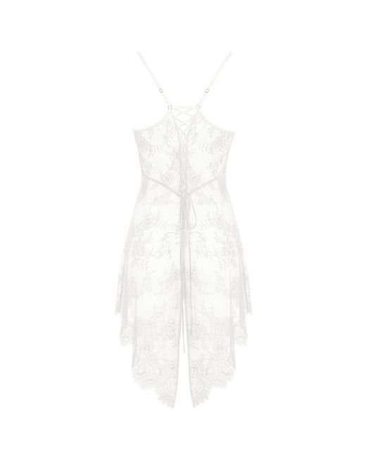 MONIQUE MORIN LINGERIE White Moonstruck Chemise Crystal