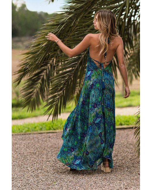 Sophia Alexia Blue Iguana Silk Ibiza Dress